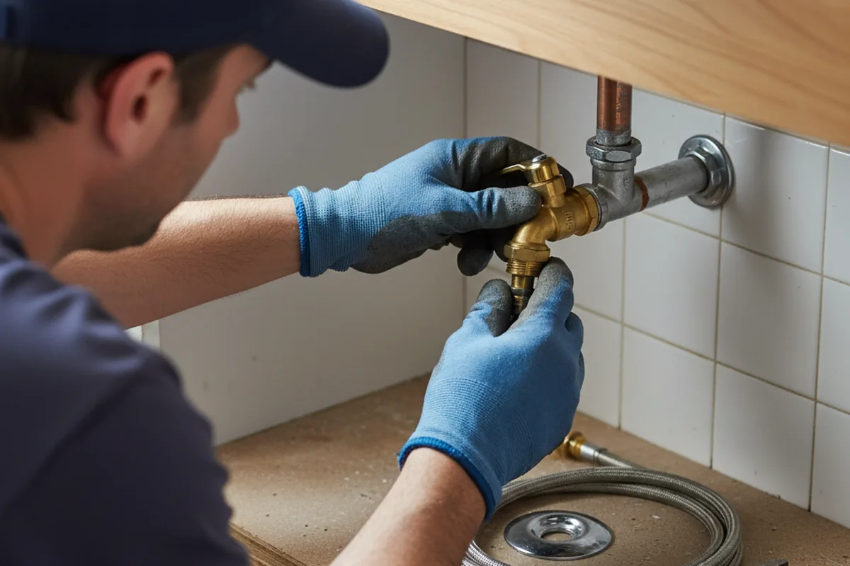 Shutoff valve and fitting work during Faucet and Fixture Repair in Conception